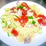 トマトが美味しい冷たいパスタ